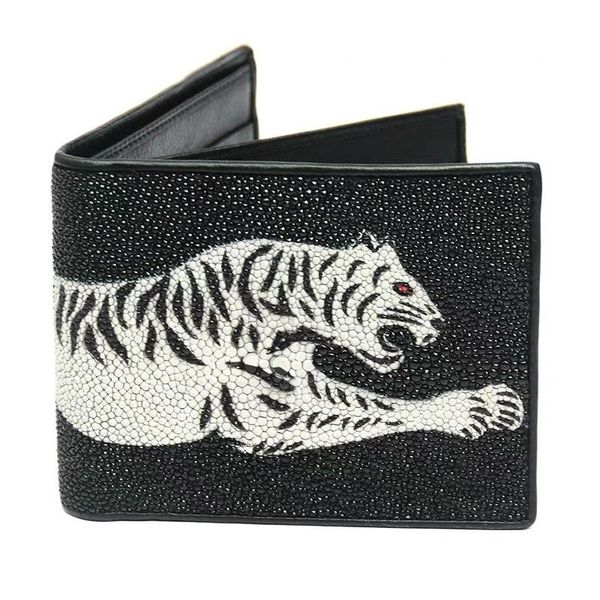 

wallets authentic skin tiger designer male short card wallet genuine leather men's dragon trifold small holders, Red;black
