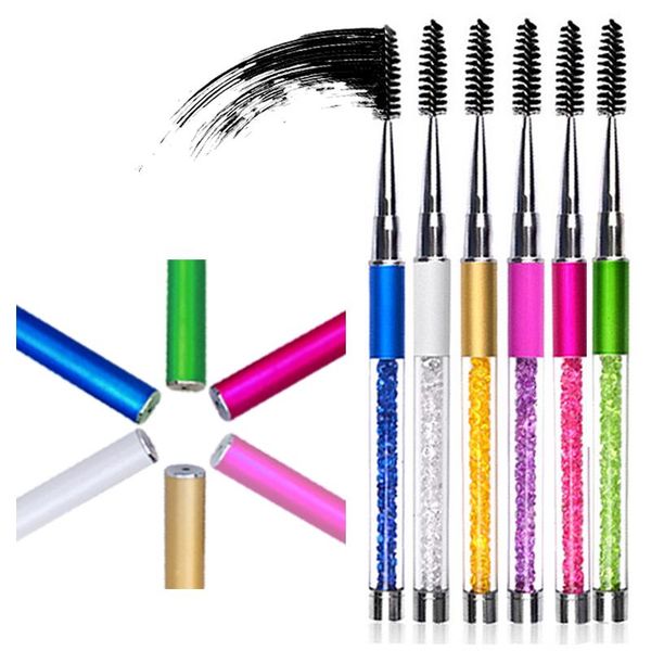 

eyelash curler 50pcs 10 colors crystal brush mascara wands applicator spoolers eye lashes extension individual tools