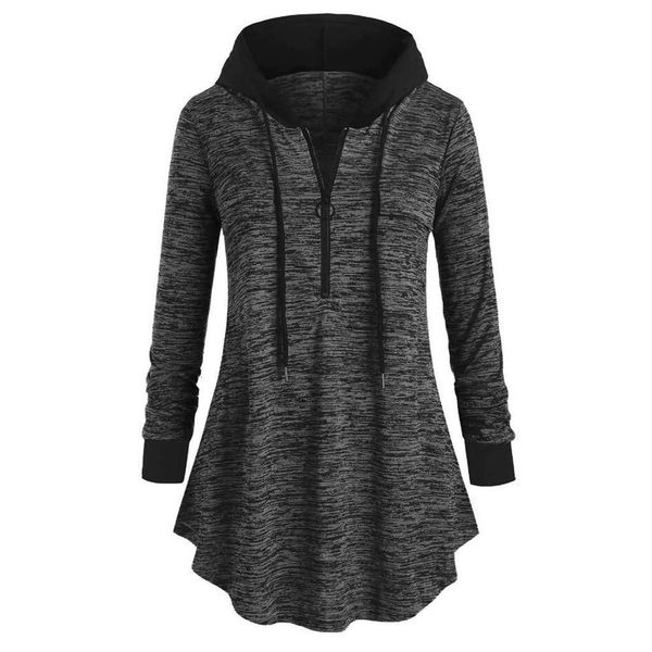 

women casual plus size clothing hoodie space dyeing long sleeve blouse solid tunic shirts blouse ropa invierno 2021, White