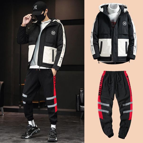 

boutique 2021 winter cotton-padded clothes suit tooling a coat collocation handsome male han edition of men's sports clothes, Gray