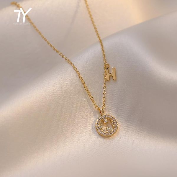 

pendant necklaces classic h-letter short necklace korean fashion jewelry gothic girl's party luxury clavicle chain set choker for woman, Silver