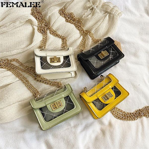 

shoulder bags fashion mini women flap handbags 2021 ins trendy chains small sac leisure clear texture portable lock crossbody purses