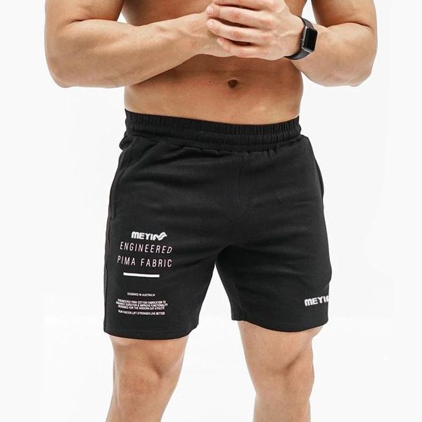 

men's shorts men gym cotton man running jogging sports fitness training slim sportswear 2021 summer male workout brand short pants, White;black