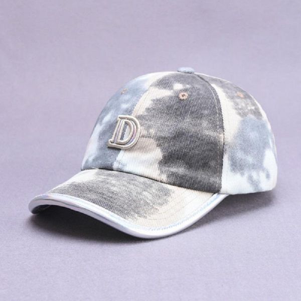 

summer children boy girl letter d tie dyed baseball cap kids sun caps baby bonnet, Yellow