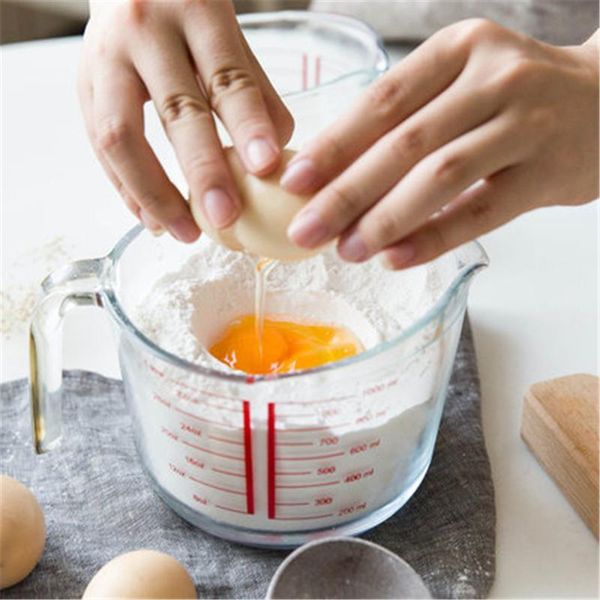 

baking & pastry tools transparent scale glass measuring cup high temperature microwave oven dishwasher milk mug home kitchen 500ml 1000ml