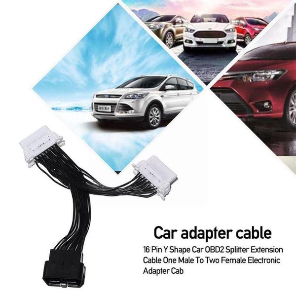 

diagnostic tools 1 pcs flat thin as noodle obdii obd 2 obd2 16 pin elm327 extension y elbow splitter cable female male dual to connector v1t