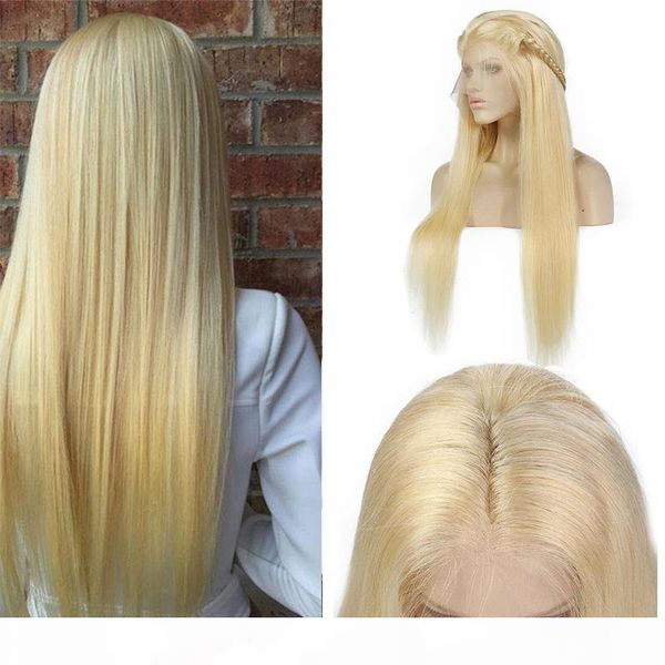 

pre plucked malaysian honey blonde human hair lace front wigs color 613# straight full lace human hair wigs for black women, Black;brown