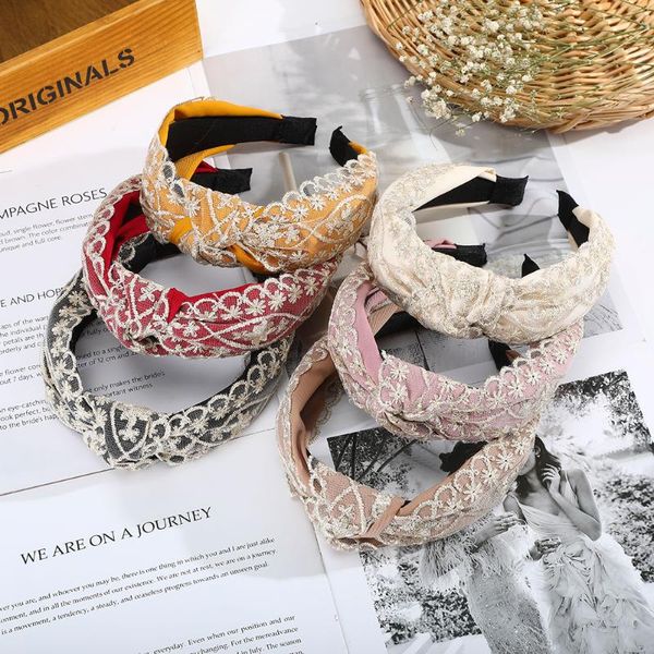 

hair accessories haimeikang for women knotted band wide-brimmed headbands simple fabric girls hairband mesh yarn bezel