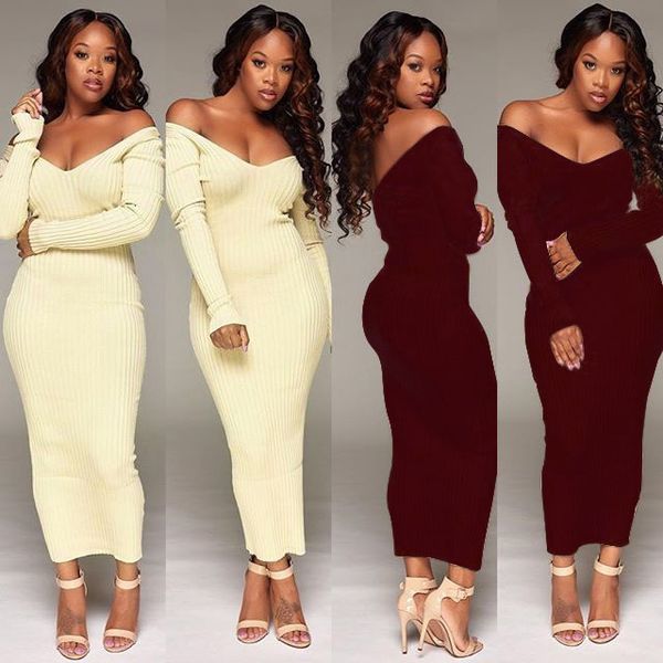 

l0135 european horizontal night club neck color autumn winter long sunken stripe dress a151, Black;gray