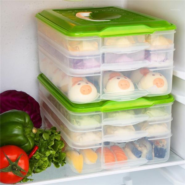 

storage bottles & jars kitchen accessories food box dumpling organizer refrigerator fresh-keeping transparent sealed portable can stacked
