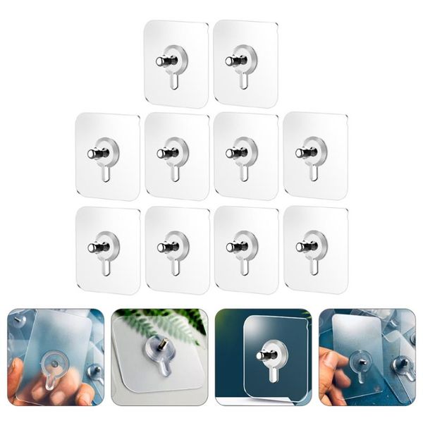 

hooks & rails 10pcs self adhesive screws stickers home wall door hook kitchen