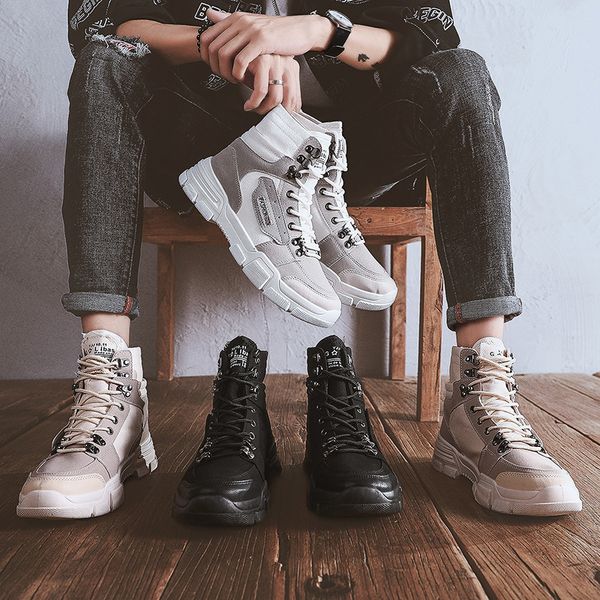 

mens high sneakers casual skateboarding shoes sports breathable martin boots walking shoes street shoes chaussure homme