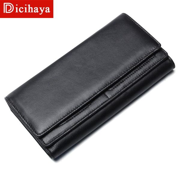 

wallets dicihaya 2021 women men casual wallet large capacity solid men's clutch bags multifunction purse long bag, Red;black
