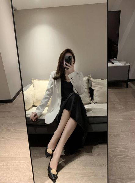 

dress shoes 2021 spring and autumn models pointed toe high-heel, Black