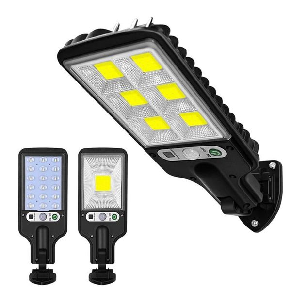 

solar lamps powered led/cob road lamp outdoor waterproof pathway wall light induction smart motion-sensor lights 3 modes