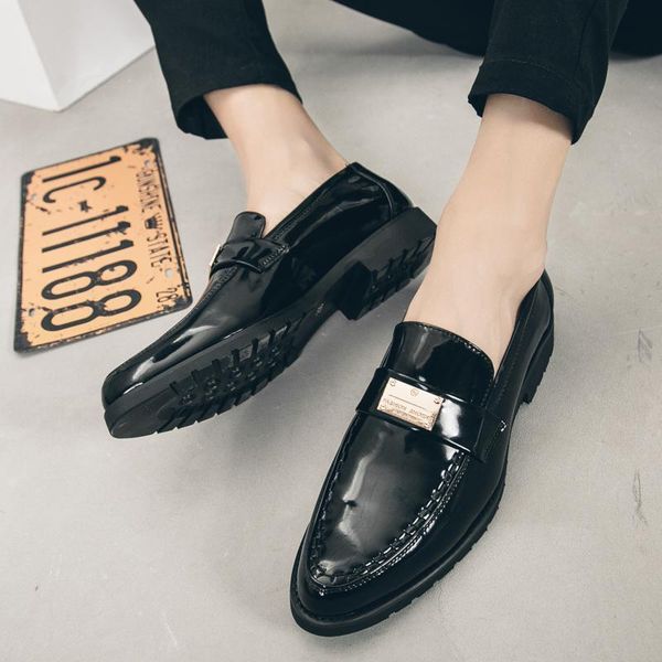 

dress shoes men black lather for fashion brand mens loafers leather summer moccasins casual trend men's italian formal