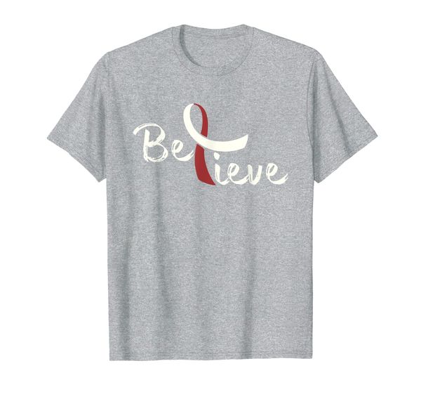 

believe - head and neck cancer shirt gift, White;black