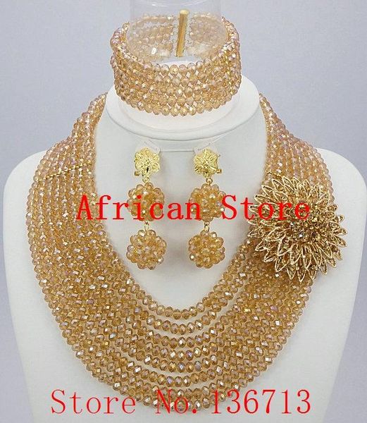 

earrings & necklace marvelous african beads jewelry set splendid nigerian handmade wholesale l014, Silver