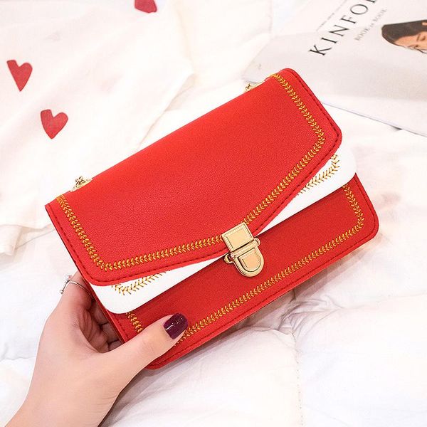 

evening bags fashion brand splicing shoulder for women all-match chain crossbody handbags female casual daily shopper tote b692