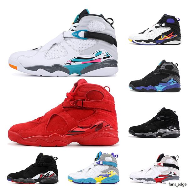 

2019 mens basketball shoes 8s reflective bugs bunny valentines day aqua south beach 8 chrome 3peat playoff trainer sports sneaker size 7-13