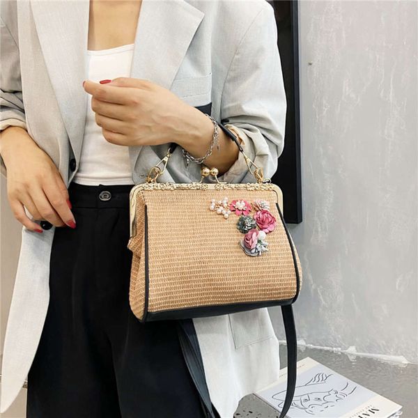 

summer rattan grass beach bag 2021 summer woven women's holiday seaside style one shoulder hand