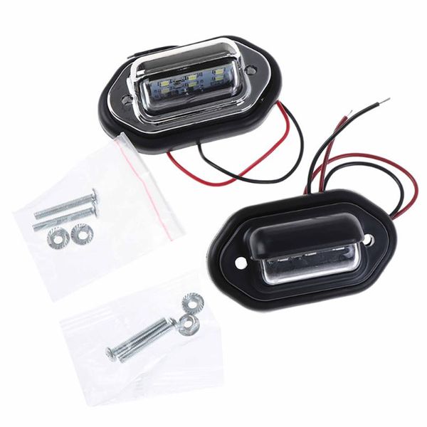 

car license plate light 12v24v waterproof 6 led white signal tail light lamp boat truck trailer suv van caravan accessories