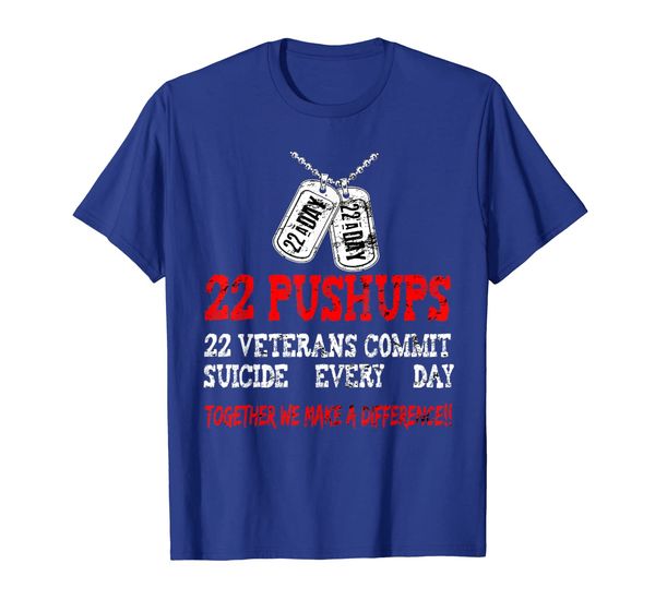 

22 veterans commit suicide every day awareness t-shirt, White;black