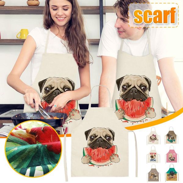 

aprons cotton apron adults for cooking baking gardening convenient pockets and adjustable strap at neck & waist ties