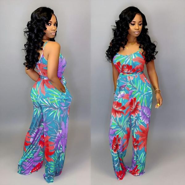 

women's jumpsuits & rompers overalls for women fashion suspenders v-neck jumpsuit print waist loose trousers casual street femme, Black;white