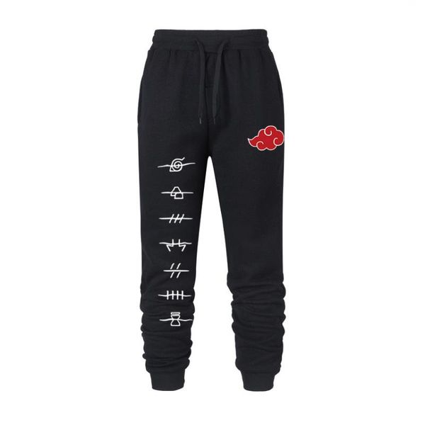 

men's pants mens fashion cartoon white print joggers trousers casual oversize sweatpants fitness workout running sporting clothing, Black