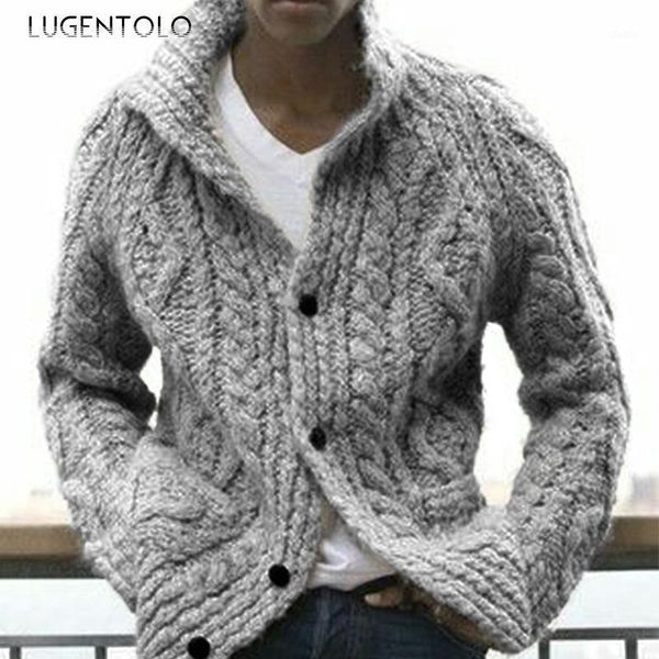 

men's sweaters men sweater autumn winter cardigan single breasted long sleeve casual lapel loose lugentolo, White;black