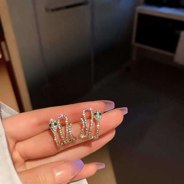 

stud summer personality creative serpentine earrings luxury fashion casual dance party for women holiday gifts, Golden;silver