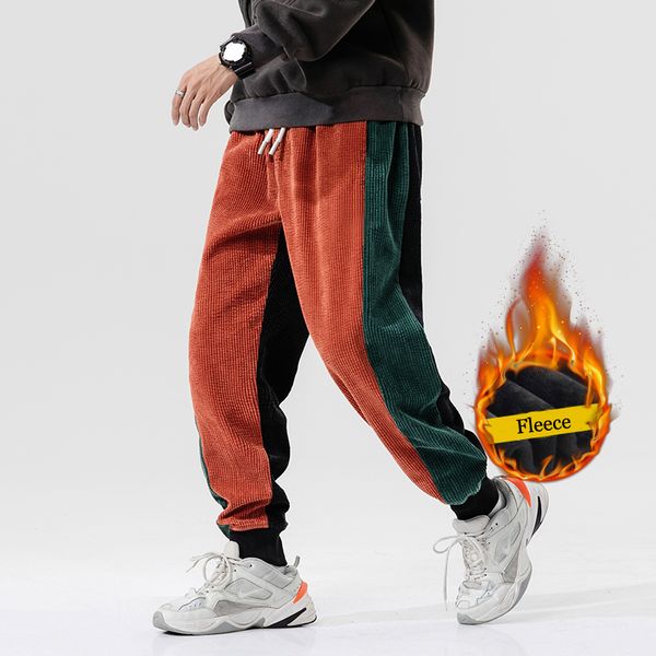 

men's winter pants warm thick oversize streetwear joggers for male men hip hop fashion casual track trousers harajuku sweatpants c0222, Black