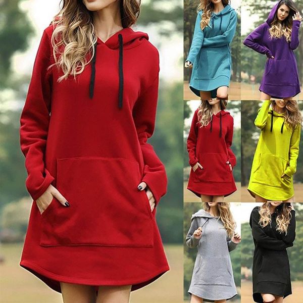 

women's hoodies & sweatshirts oversize drawstring hooded women casual long sleeve dress streetwear hoddies sudaderas con capucha moleto, Black