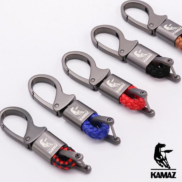 

keychains car anti-lost leather cord keychain for kamaz truck typhoon 5320 detachable metal luxury portable accessories, Silver