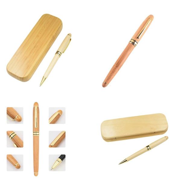 

ballpoint pens luxury quality wooden stationery students business office medium nib pen +luxury package as gift, Blue;orange