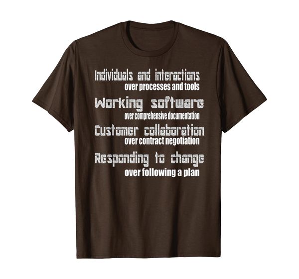 

Agile Manifesto Coding for Software Developers T-Shirt, Mainly pictures
