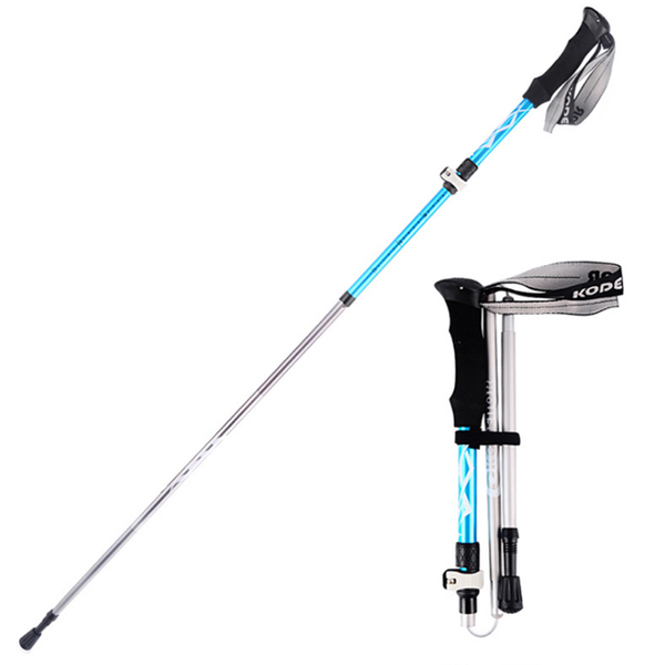 

trekking poles 2 aluminum 5 sections folding cane outdoor climbing
