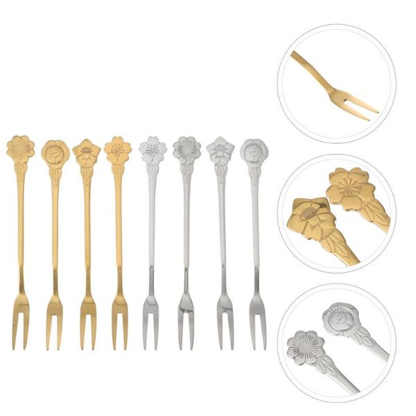 

forks 8pcs stainless steel dessert moon cake party tabletop