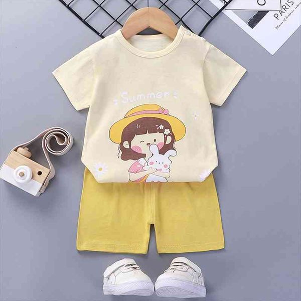 

lovely girl sets clothing for summer short sleeve suit todder little boy clothes 100 cotton 2 piece set outfits kifd, White