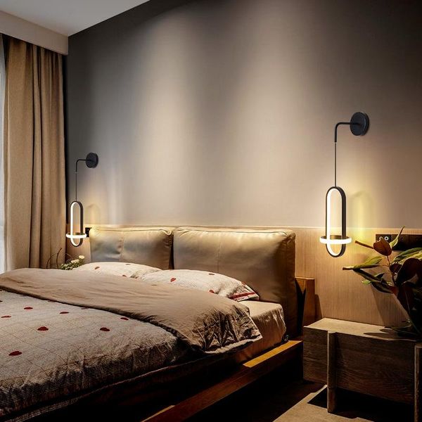 

wall lamp modern light luxury led nordic bedroom bedside corridor stairs home decor long line sconce lighting fixture 220v 21w