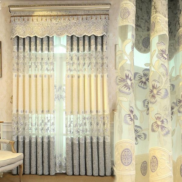 

high-precision european-style bedroom and living room embroidered shading fabrics, customized curtains