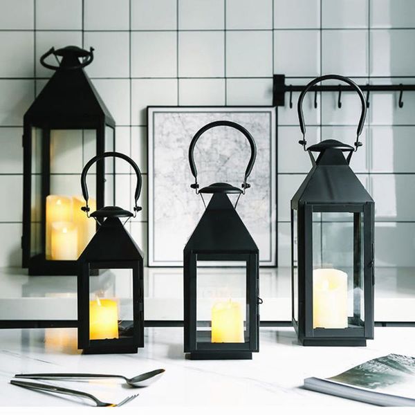 

candle holders european style candlestick floor lantern retro wrought iron outdoor holder wedding decoration home ornaments