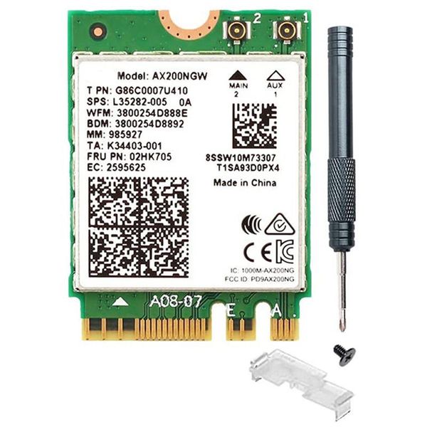 

computer cables & connectors ax200 next-gen wi-fi 6 network card m.2 ngff ax200ngw 160mhz 802.11ax/ac 2.4ghz 5ghz bt 5.0 mu-mimo 2x2 ofdma w