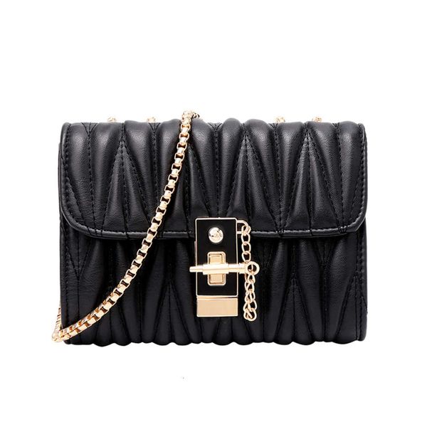 

fashion street trend women's diamond chain lock portable messenger bag