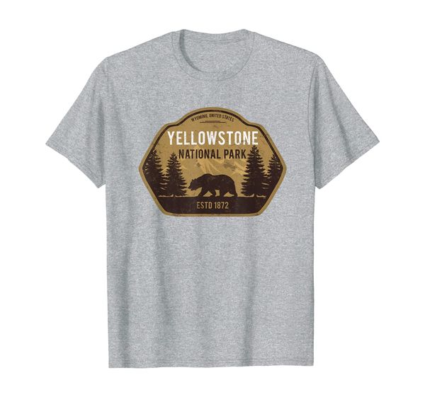 

yellowstone national park tee wyoming retro vintage t-shirt, White;black