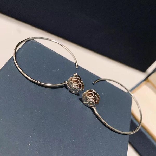

fashion jewelry 925 sterling earrings rose gold flower earrings circle stud fashion jewelry silver, Golden;silver