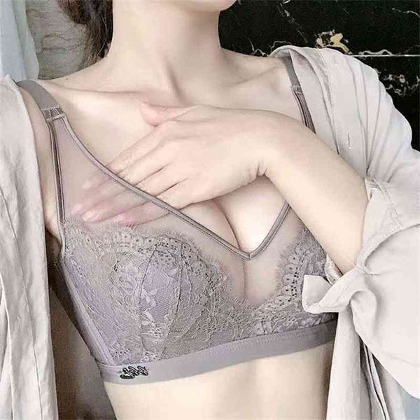 

crystal cup underwear women's thin bra without steel ring, Red;black