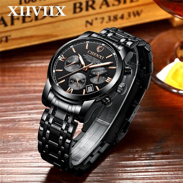 

wristwatches xiiviix date men quartz watches clock chronograph sport mens wrist watch relogio masculino, Slivery;brown