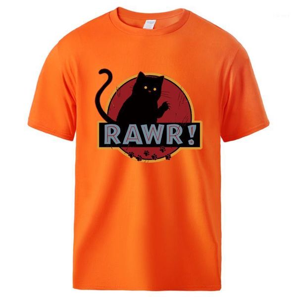 

men's t-shirts cotton t shirt man summer tee rawr cat cool short sleeve tshirt for 2021 cute crewneck sportswear male workout, White;black
